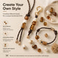 Large-hole acrylic beads, marbled amber and white, on cord bracelets and key rings
