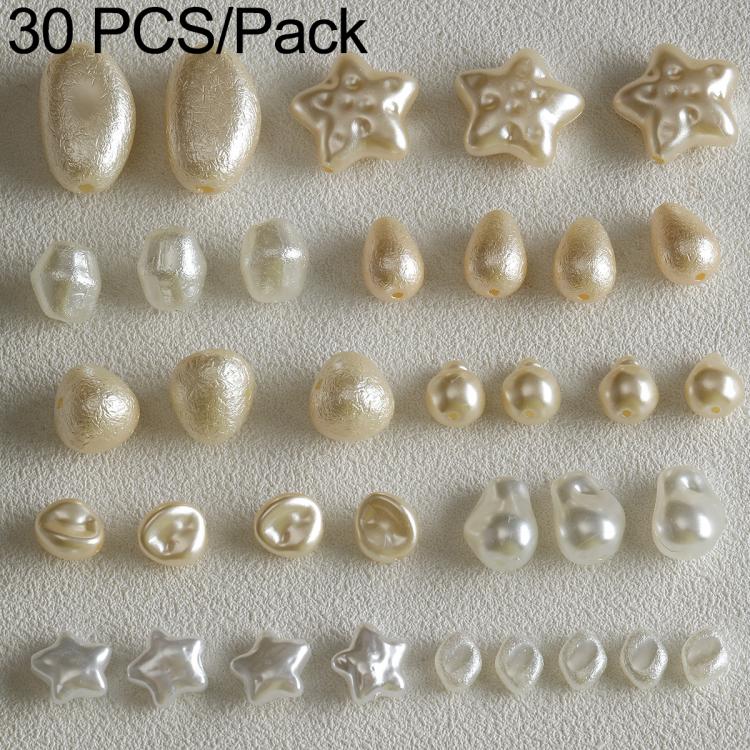 Assorted faux irregular pearl beads, mixed shapes and sizes in cream and gold tones