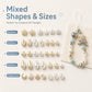 Mixed faux pearl beads set with star, rice, round, and drop shapes in cream