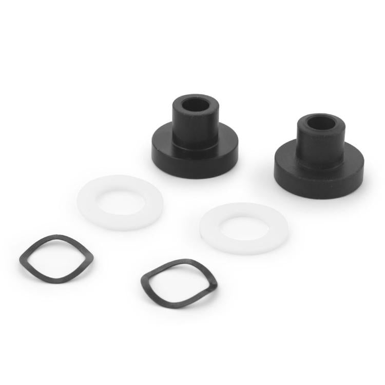 Car front window bushing kit: two black bushings, two white washers, two black seals