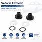 Vehicle front window bushing kit includes two black bushings with washers and rubber seals