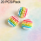 Colorful resin button set: multicolor striped buttons with green and orange two-hole designs.