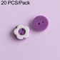 Purple flower and solid purple resin buttons, two-hole design