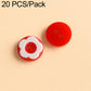 Red heart-shaped and red round resin buttons, two-hole and two-hole designs
