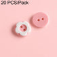 Light pink flower and pale pink round resin buttons, two-hole design