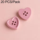 Pink heart-shaped resin button with four holes, DIY bracelet accessory