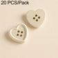 Ivory heart-shaped resin button with four holes for DIY jewelry making