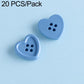 Blue heart-shaped resin button beads with four holes for DIY bracelet charms