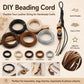 Assorted PU leather beading cord spools in black, beige, brown, and silver, shown together