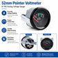 52mm analog pointer voltmeter with black bezel, red needle, and metallic housing