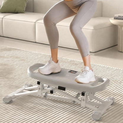 2-in-1 swing stepper with non-slip pedals and LCD display for home workouts