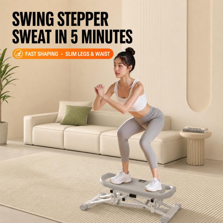 2-in-1 swing stepper used for home cardio, with textured anti-slip platform