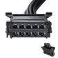 Black multi-pin blower motor resistor connector with harness wiring attached