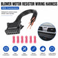 Blower motor resistor wiring harness with black connector and pink terminal pins