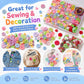 Craft buttons kit with mixed round resin buttons and assorted colors in a clear case