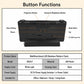 LED bamboo clock back panel with button labels, mode controls, and USB power port