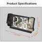 Black mirror projection clock with LED display window and size measurements