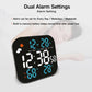 LED digital weather clock with blue display showing time, date, humidity %, and °C