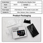 LCD multifunction weather clock packaging with box contents and instruction booklet insert.