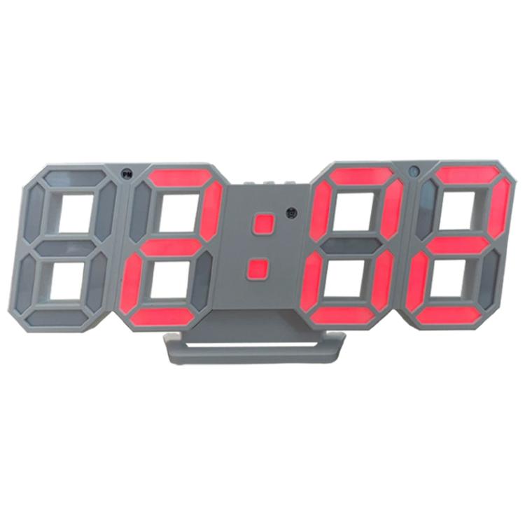 LED digital clock with gray case and red 4-digit LED time display