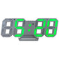 LED digital clock with gray case and green 4-digit LED time display