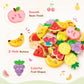 Colorful fruit-shaped resin buttons with smooth finish, round 2-hole designs