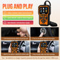 Orange OBDII scanner with plug-and-play style connector and button controls on device screen.