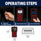 OBD2 code reader with OBDII plug and on-device menu for reading and clearing codes