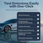 App interface showing emission monitoring options for OBD2 diagnostics