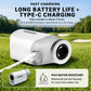 White mini golf rangefinder with Type-C charging cable and IP54 water resistant badge