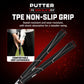 Golf putter TPE non-slip grip in black with red accent rings, close-up