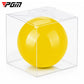 Light-up park golf ball in bright yellow inside a clear display box.