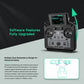 RC radio transmitter front view with dual control dials and dark touchscreen display