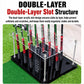 PGM double-layer acrylic golf club rack with upright clubs and clear side posts