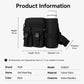 Black golf waist bag with front pockets and attached cup holder; compact profile.