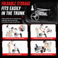 Foldable storage design for electric golf push cart, compacted for trunk storage.