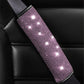 Pink rhinestone seat belt cover with sparkly crystal trim