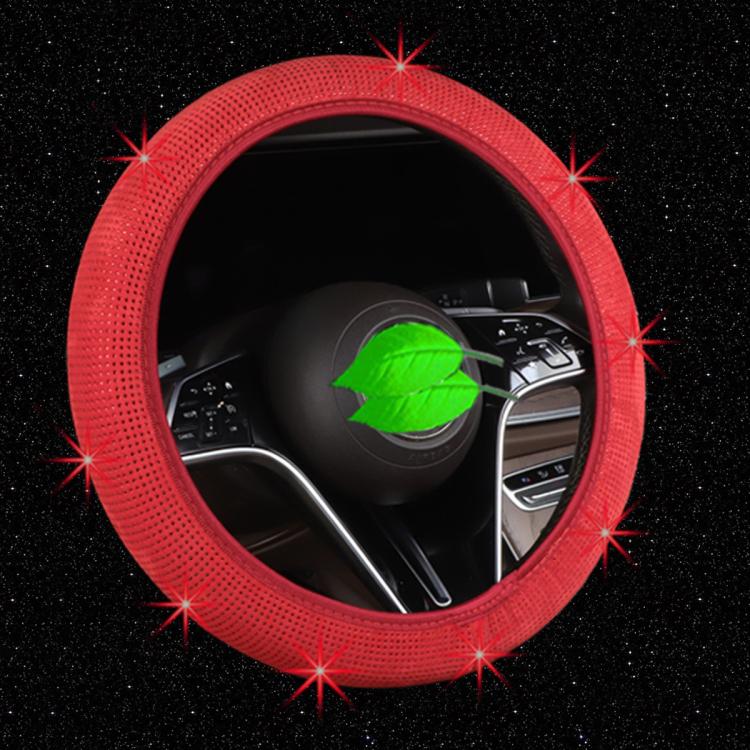 Red diamond-studded steering wheel cover
