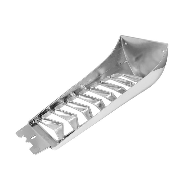 Silver blade-style air deflector with stacked chevron fins and side mounting plate