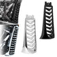 Blade-style air deflectors in silver and black, each with stacked chevron fins