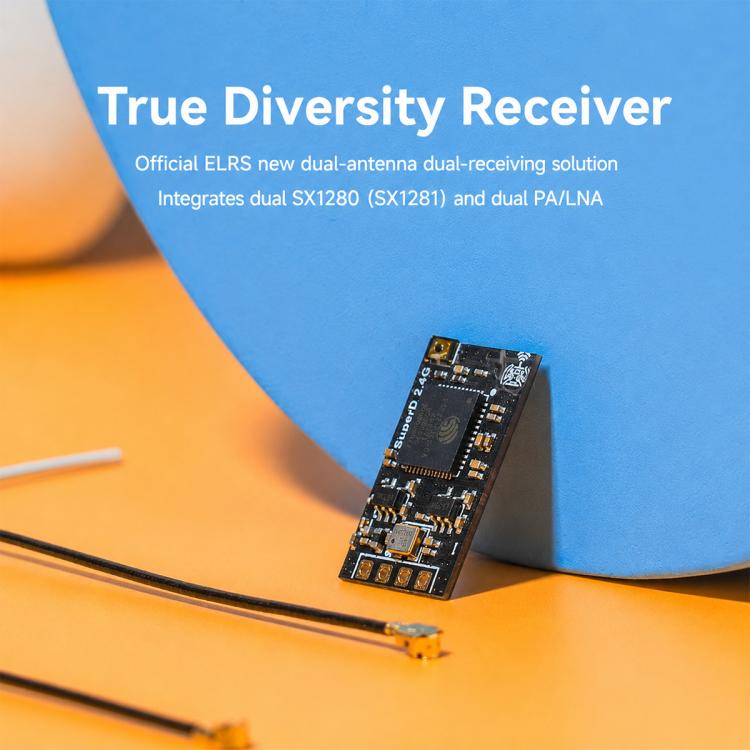 True diversity receiver PCB module with small components on a compact board
