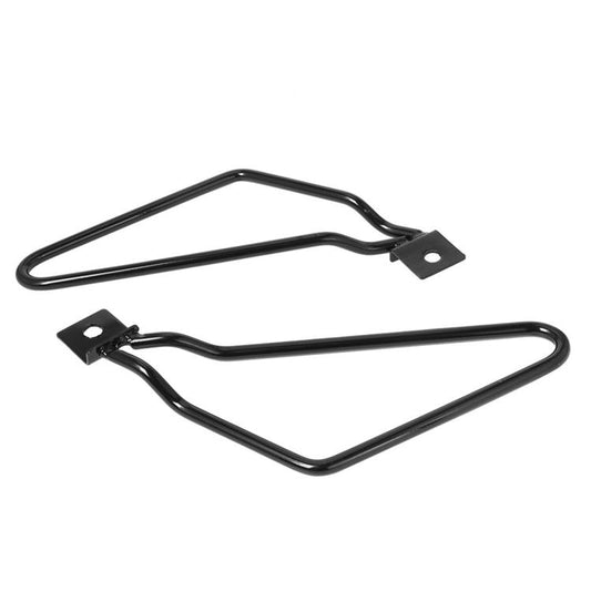 Black metal saddlebag bracket support set with two mounting plates