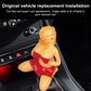 Car manual gear shift knob with glossy red bikini figure topper in car interior
