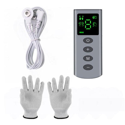 Portable EMS hand massage glove set with controller and cable