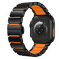 For Apple Watch 46mm / 49mm / 45mm / 44mm Butterfly Clasp Metal Hybrid Silicone Watch Band, Stainless Steel, Titanium Alloy