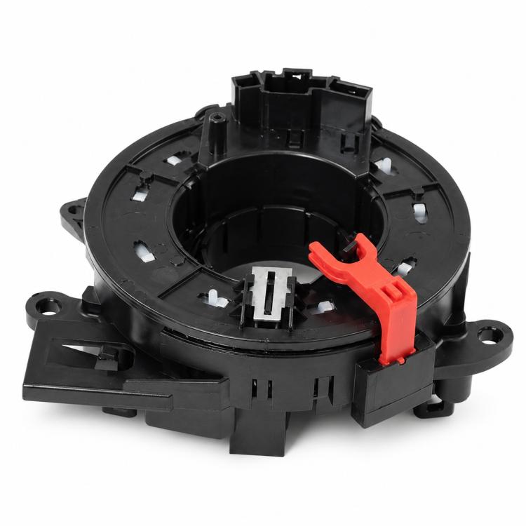 Black clock spring spiral cable module with orange/red connector tab
