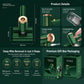 Green cordless handheld vacuum cleaner with transparent dust cup and control buttons