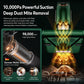 Green UV mattress vacuum with strong suction nozzle and visible brush motor vents