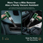 Green handheld vacuum with floor nozzle accessory for quick cleaning on hard surfaces