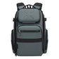 Men's waterproof laptop backpack, grey with front panel, zip pocket, and side loops
